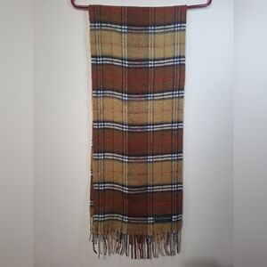 Lambswool Made In Italy Super Soft Tan Plaid Scarf